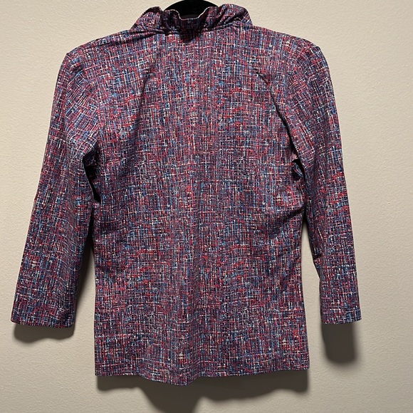 J. MCLAUGHLIN Durham Ruffle Neck 3/4 Sleeve Blouse, Multicolor, Size S - Picture 7 of 7